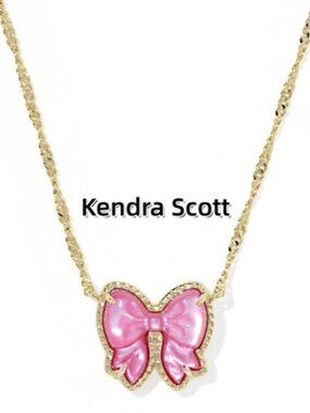 Haley Bow Gold Short Pendant Necklace